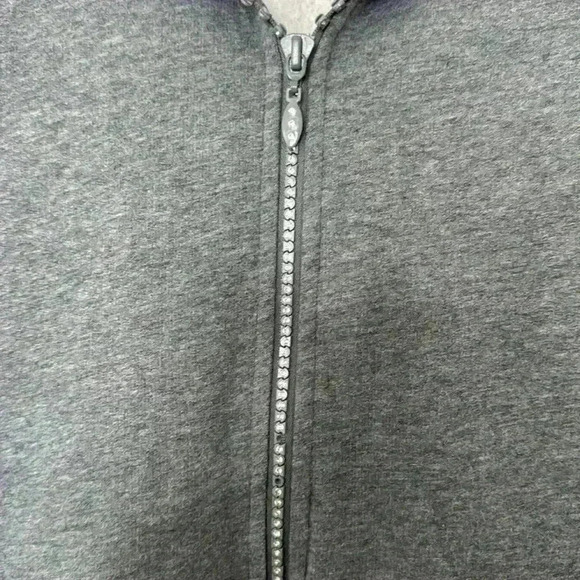 New York & Company Women’s Gray Crop Zip up Sweatshirt Hoodie size: Med - Picture 5 of 9